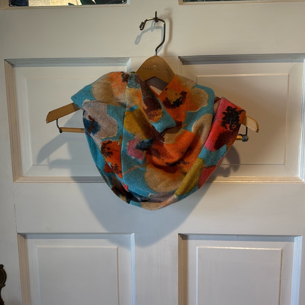Anthropologie bright fun wool blend eternity scarf.